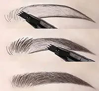 Caneta para Sobrancelha Fio a Fio Castanho | Efeito Microblading Natural | Preenche Falhas na Barba e Sobrancelha | À Prova d’Água