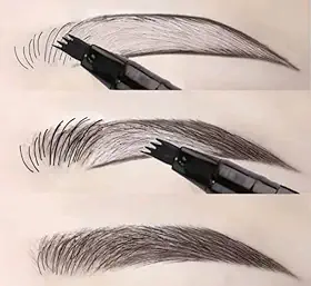 Caneta para Sobrancelha Fio a Fio Castanho | Efeito Microblading Natural | Preenche Falhas na Barba e Sobrancelha | À Prova d’Água