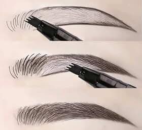 Caneta para Sobrancelha Fio a Fio Castanho | Efeito Microblading Natural | Preenche Falhas na Barba e Sobrancelha | À Prova d’Água