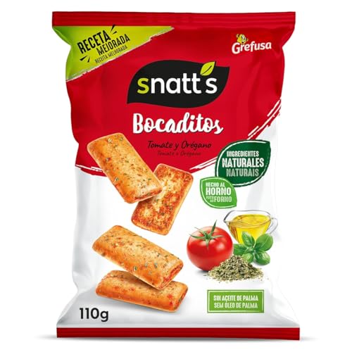 Bocaditos de tomate y orégano Snatt's bolsa 110 g