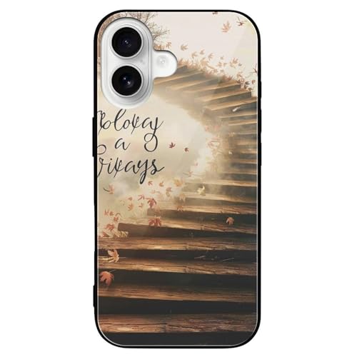 Glass Phone Case for iPhone 16 with Inspirational Quotes
