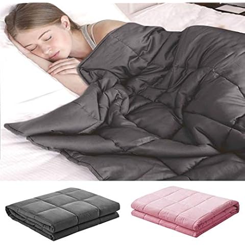 rejuvopdeic Adult Weighted Blanket (Size: 125x150cm- 8.8lbs)- Grey- Choice Of Colours/Sizes. Assists Stress Relief Cover