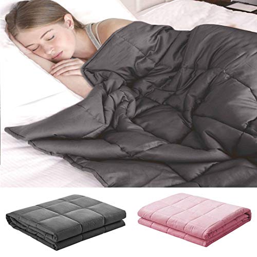rejuvopedic Adult Weighted Blanket (Size: 125x180cm- 13.2lbs)- Pink. Choice Of Colours/Sizes. Assists Stress Relief