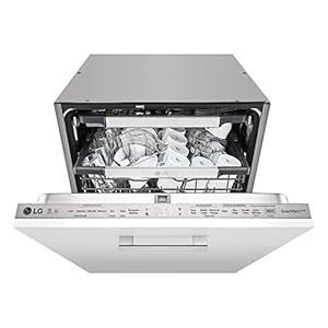 LG DB325TXS vaatwasser 55,4 cm met 3e plank, geïntegreerde vaatwasser, LG vaatwasser met QuadWash en TrueSteam functie…