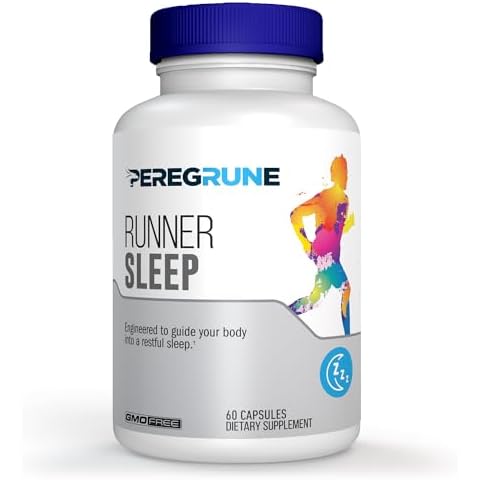 Sleep Supplement for Runners | Gentle Sleep Support with L-Theanine, GABA, Magnesium, Melatonin, and Nature's Herbs | Rest, Recovery, and Relaxation | 60 Capsules Cover