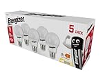 Energizer GLS E27 LED Bulb Warm White E27 Screw Bulb Equivalent of 60W Incandescent. Perfect for Replacing Large Edison Screw in Light Bulb Pack of 5