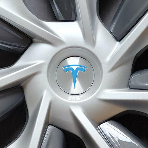 Image of IPG Compatible with Model Y Decal Sticker (8 Logo Set) Overlay Stickers Do it Yourself Stickers Set Personalize Your Tesla (Light Blue)