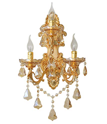 Wall Sconce 3 Light Crystal Candle Wall-Lamp Two 2 Tier