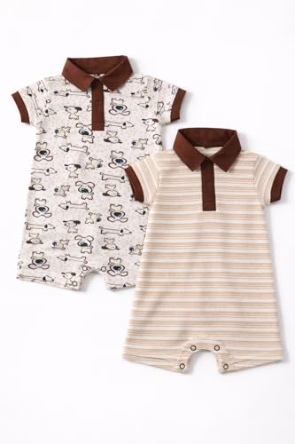 Image of TuddyBuddy 100% Cotton Romper /Jumpsuit /Bodysuit Set for Baby (Pack of 2 Playsuits)