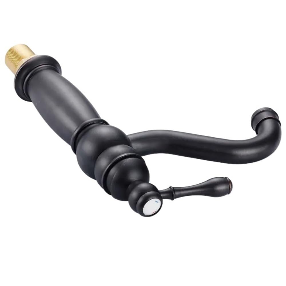 Robinet mitigeur lavabo en cuivre noir antique au design rétro chic de haute qualité