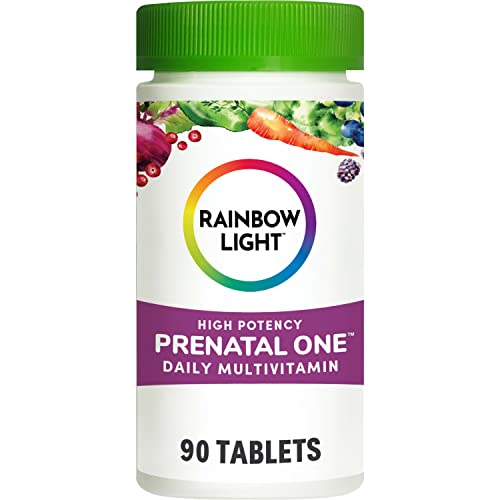 Image of Rainbow Light High-Potency Prenatal One Multivitamin, Prenatal Health Multivitamin Supports Mom's Health and Baby's Development, With Vitamin C, Vegan, 90 Count