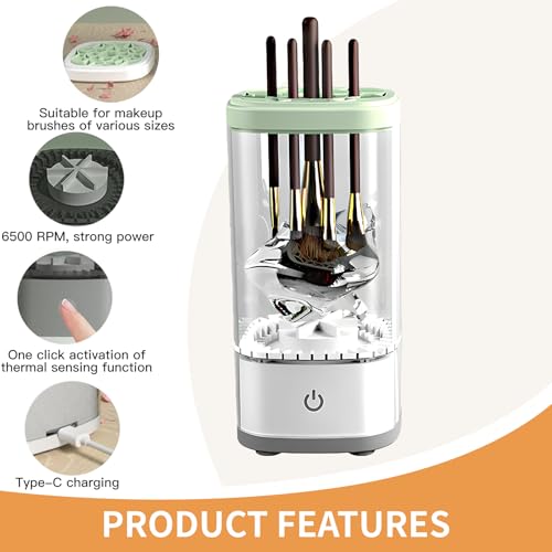 DOOCECIY Upgrade Electric Makeup Brush Cleaner Machine, Fully Automatic 6500rpm Make up Brushes Cleaner Suitable for All Brush - Image 4