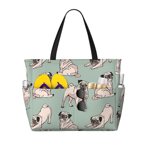 Sac de plage carlin pour femme grand format avec poignées robustes