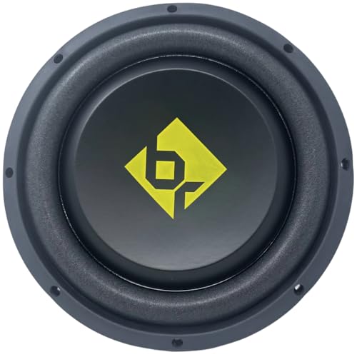 Bass Rockers BRSW10D4 10" 800 Watt Max Power Dual 4 Ohm Shallow Mount Car Subwoofer | High Powered Car Audio Sound Component Speaker System | 2" Voice Coil, 20-480Hz Frequency, 90dB | Black