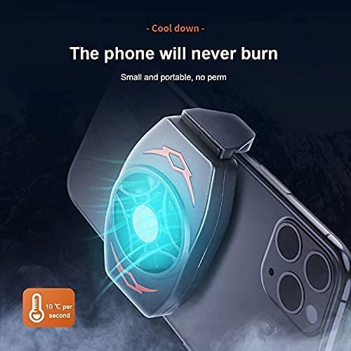 Image of PROXN PUBG Mobile Phone USB Cooling Fan Cooler Adjustable Protable Radiator Gaming Holder Heat-Sink for Smartphones for BGMI Gaming Pubg COD FreeFire with Red Animation Design (Black)