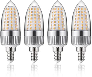 E12 LED Candelabra Bulb, 12W LED Candle Bulbs,100-Watt Light Bulbs Equivalent, Warm White 3000K Chandelier Bulbs, E12 Candelabra Base, 85V-265V, 1200Lumens, Non-Dimmable (4 Pack)