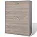 Schuhschrank mit 2 Fächern, 63,5 x 24 x 81 cm, Eichenfarben, Aufbewahrungsschrank für 12 Paar Schuhe