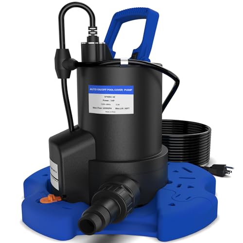 Automatic Pool Cover Pump - 1 HP 5000 GPH Submersible Water ...