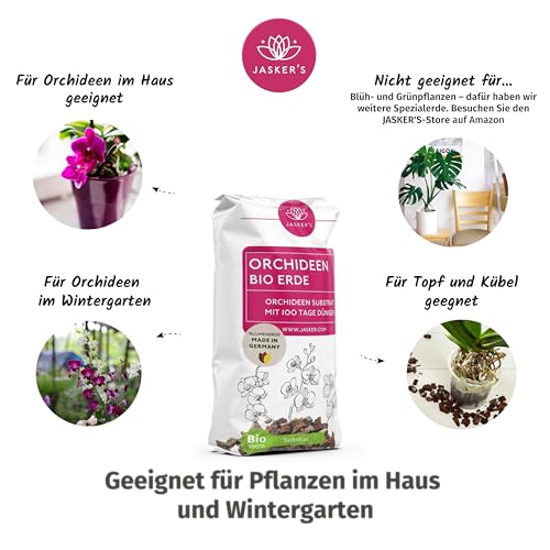 Orchideenerde Jasker’s Bio 10 L – Substrat für Orchideen mit Dünger