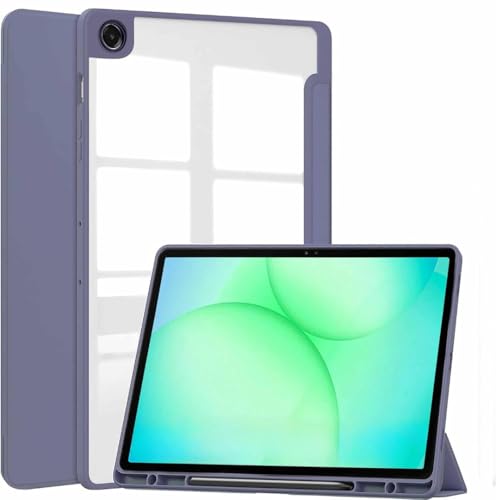 Image of ProElite Cover for Samsung Galaxy Tab A11 8.7 inch Cover Case, Smart Flip Case Cover for Samsung Galaxy Tab A11 8.7 inch with S Pen Holder, Lavender [Transparent Back]