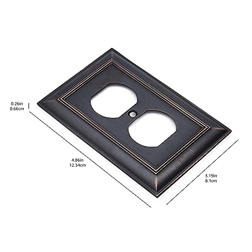 Amazon Basics Decorative 1-Gang Duplex Wall Plate, 3-Pack - Oil Rubbed Bronze #TOP5