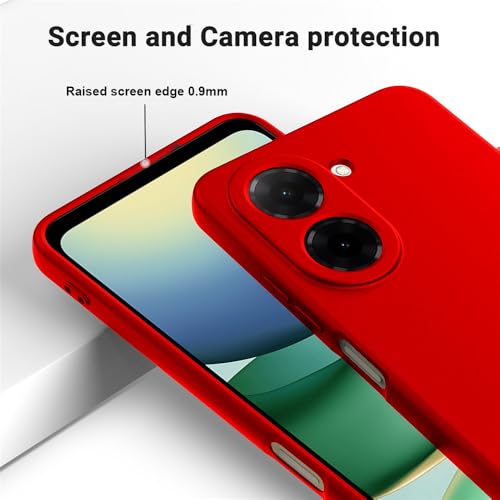 Image of Back Cover for Poco C71 4G / Mi Redmi A5 4G | Full Camera Protection | Premium Liquid Silicon Case | Flexible Bumper Case for Poco C71 4G / Mi Redmi A5 4G (Red)