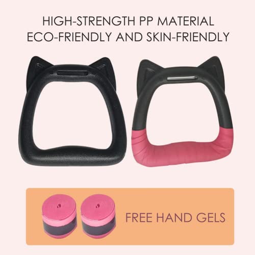 SQHY Gymnastics Rings for Kids Home Exercise Rings Pull Up Rings With Straps Exercise Strength Training Equipment Gym Rings for Children Exercise (Black pink) - Image 2