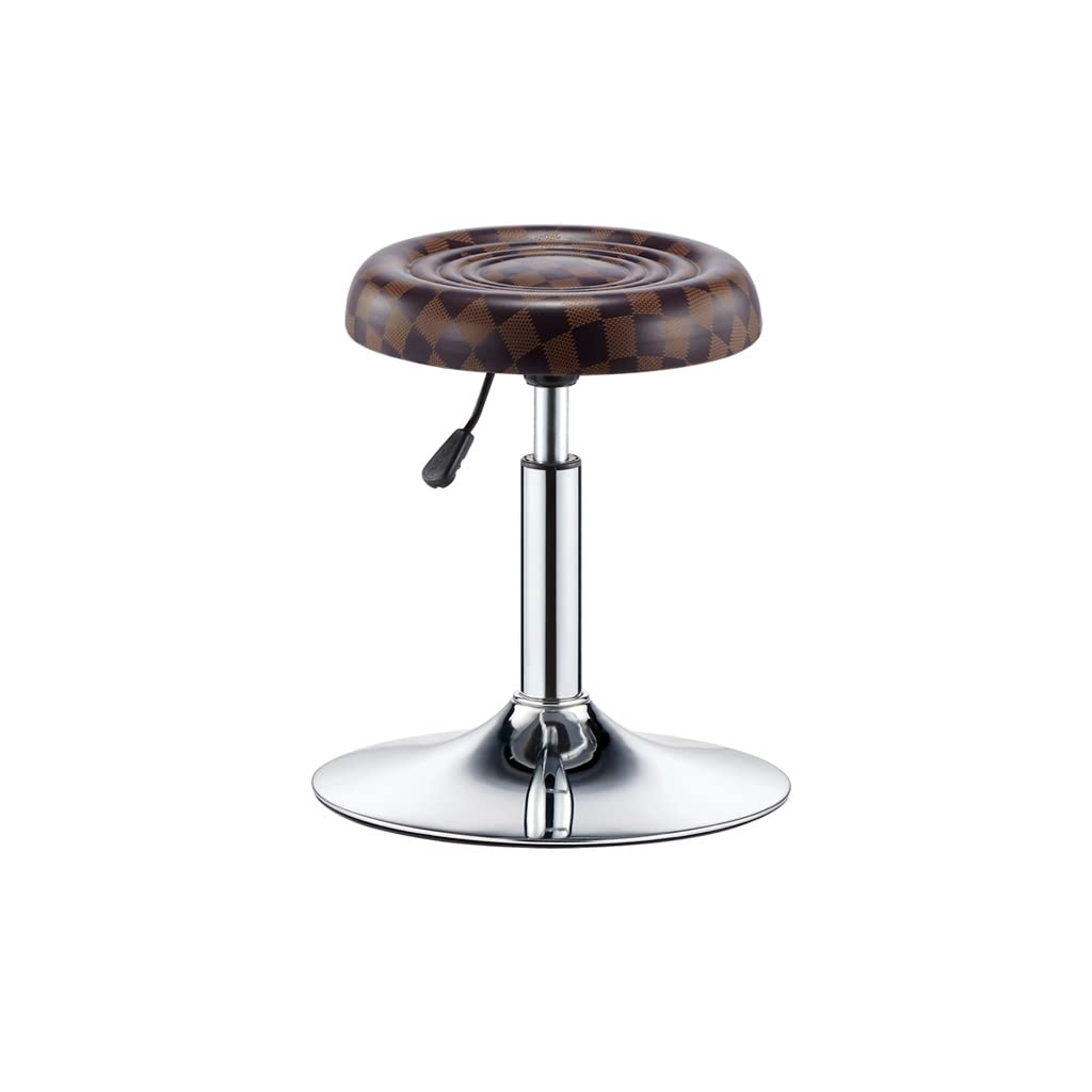 Tabouret de beauté ergonomique marron pour soulager le dos avec assise réglable et pivot