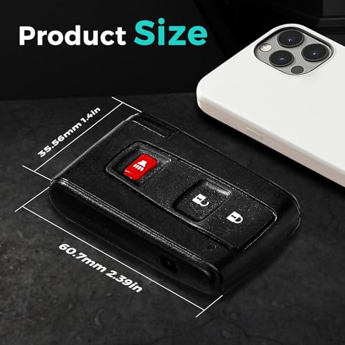 Key Fob Cover Fit for 2004-2009 Toyota Prius, Key Fob Replacement Shell Keyless Entry with Blank Key, Key Fobs Case 3 Button(MOZB31EG, MOZB21TG)