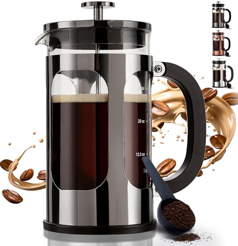 BAYKA French Press Coffee Maker, Large 304 Stainless Steel Coffee