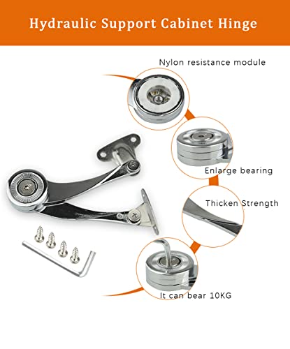Support Cabinet Hinge, 4Pcs Premium Lid Support Hinge S Shape Heavy Duty Adjustable Metal Lift And Up Hinges Cabinet Door Support Hinge For Cabinet Closet Wardrobe #TOP2
