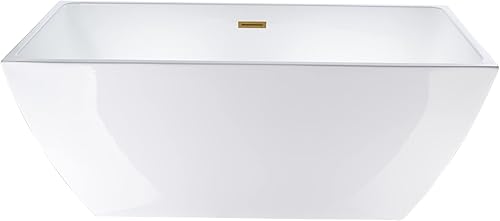 Miniatura 7 de Vanity Art Bañera independiente antideslizante de 59.1 x 29.5 pulgadas, bañeras de mejoras para el hogar con diseño contemporáneo para remojar y