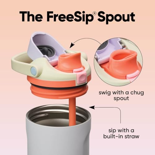 Image of Owala FreeSip Sway Insulated Stainless Steel Water Bottle with Two-Way Spout, Built-In Straw and Bucket Handle, Made for Travel, School, and Sports, 40oz, BPA Free, Leak Proof, Beach House