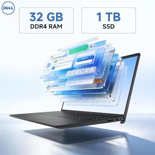 Image of Dell 15 Touchscreen Laptop DC15250, 15.6-inch FHD Anti-Glare Display, Intel Core i7-1355U Processor, 32 GB RAM, 1 TB SSD, Intel UHD Graphics, Backlit Keyboard, Fingerprint Reader, Windows 11 Pro
