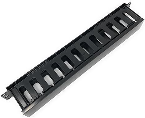 EnEdge 1U Rack Mount Horizontal Plastic Cable Management Tray with Cover - Finger Duct - 19"