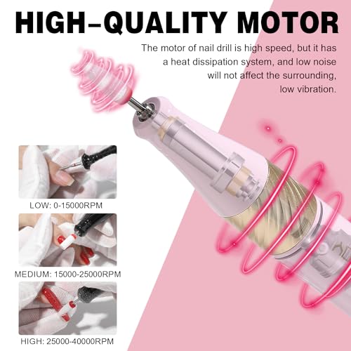 YOKE FELLOW Máquina taladro de uñas eléctrica 40000 RPM miniatura 2