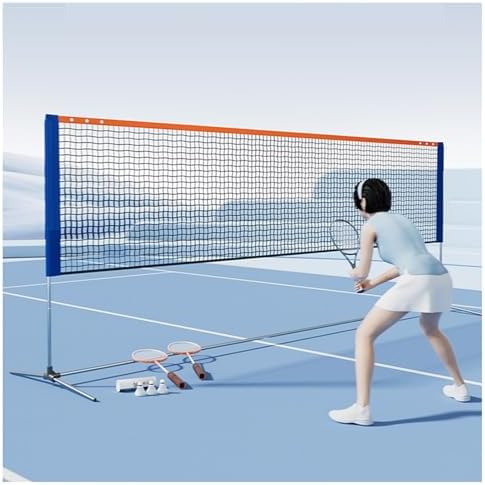 Portable Badminton Tennis Net Stand, Badminton Net Stand,Indoor Outdoor Volleyball Poles,Badminton Volleyball Combi Stand,Freestanding Athletic Training Equipment For Ballpark,One Color-Length 510Cm