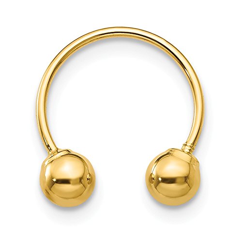 14K Madi K Single Beaded Half Hoop Screwback Earring