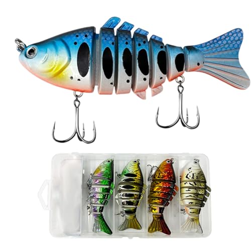 Swimbaits para la Al Black Bass, juego de 5 piezas artificiales multiarticuladas – Swimbait realistas – Para agua dulce y agua salada, trucha, lucioperca, lucio muskellunge y actividades deportivas