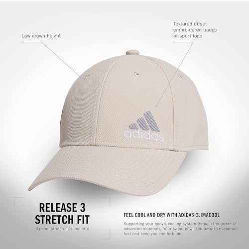 Image of Adidas Mens Release 3 Structured Stretch Fit Cap Discontinued