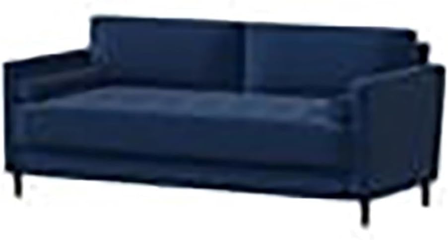 Hawthorne Collections Mid-Century Sofa, 75.6" W x 31.1" D x 33.5" H, Navy Blue Fabric, Kiln-Dried Hardwood Frame, High-Density Foam Cushions, Rubberwood Legs, Cushion Back, Stationary Living Room
