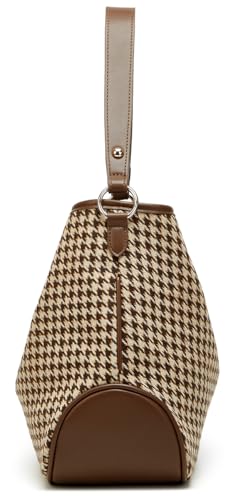 Bolso cruzado tejido para mujer, estilo cuadros, casual y grande, para trabajo o uso diario miniatura 4