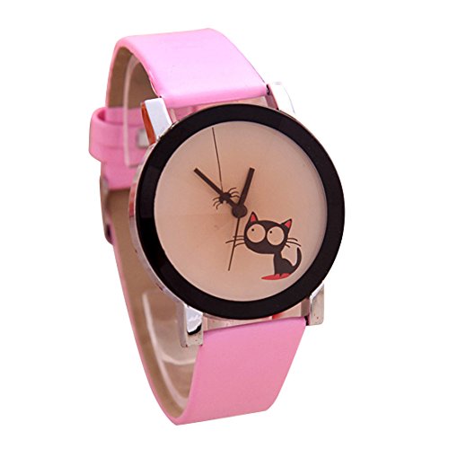 NoyoKere Montre Mignonne De Dames De Chat, Montre-Bracelet De Quartz De Femmes Fille De Mode D'Horloges Multicolore