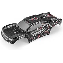HAIBOXING 1/12 RC Car Spare Parts Body Shell Black for 2997A, Brushless RC Truck Replacement Part Car Body with Roof Racks/Rails & Top Light 2997A-BM01 & T2700 & T2707