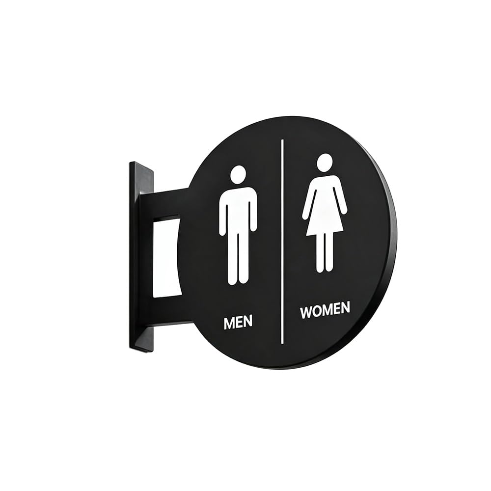 Ścienna Tabliczka WC Unisex Metalowa Okrągła Płyta
