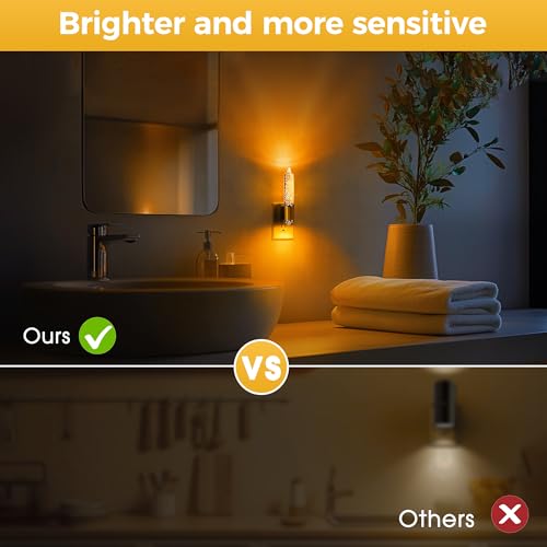 Image of L LOHAS LED Night Light, Amber Candle Night Lights Plug into Wall,2 Pack 0-100 LM Dimmable Nightlight, Plug in Bubble Night Light with Dusk to Dawn Sensor, for Bathroom Hallway