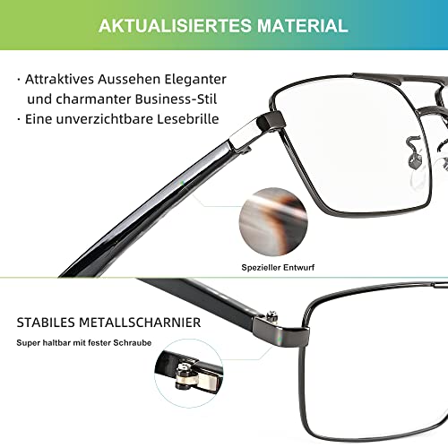 ABEJOJO Occhiali da lettura per uomo, filtro luce