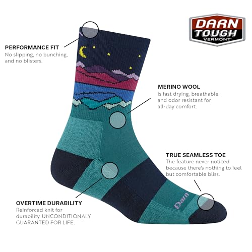 Darn Tough Vermont Mirror Lake Micro Crew Socks for Women - Hiking Socks with Midweight Comfort, Womens Socks, Style 50252