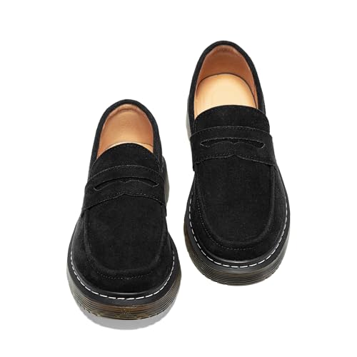 Image of Women's Suede Penny Loafer Comfort Driving Moccasins Casual Slip-Ons Loafer Flats Fashion Women Business Work Shoes