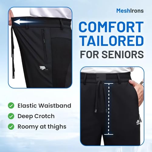 Ice Silk Mesh Panel Casual Pants,Mesh Irons Cooling Pants,Quick Drying with Ventilation for Men Over 55 5